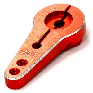 하비몬[#C24487RED] Billet Machined Single Sided Servo Horn 25T for Futaba Servo (r=20, 24mm Holes) (Red)[상품코드]INTEGY
