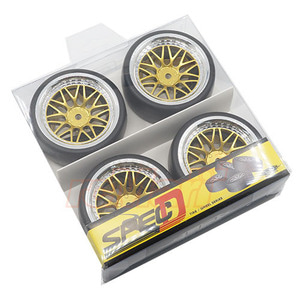 하비몬[#WL-0099] [드리프트｜4개입] Spec D LS Wheel Offset +6 (Gold/Silver) w/Drift Tire (크기 63 x 26mm)[상품코드]YEAH RACING