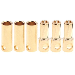 하비몬[BM0078] (3쌍입+수축튜브) 5.5mm Gold Bullet Connectors w/Heat Shrink Tubing (길이 수11+8mm｜암18mm)[상품코드]BEST-RCMODEL