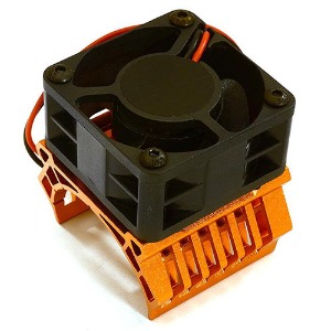 하비몬[#C28599ORANGE] 36mm Motor Heatsink+40x40mm Cooling Fan 16k rpm for 1/10 TR-MT10E &amp; TRX-4 (Orange)[상품코드]INTEGY