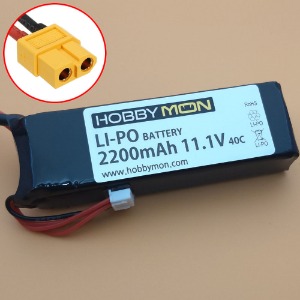 하비몬[#HBM2200M3S-XT60｜BM0316] [소형 3셀 리포 배터리｜소프트 케이스] 2200mAh 11.1V 3S 40C Soft Case LiPo Battery w/XT60 Connector (D1RC 디펜더 D110) (크기 105 x 34 x 23mm)[상품코드]HOBBYMON