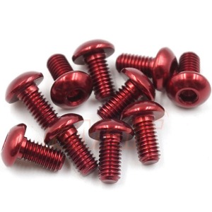 하비몬[AHP-306RD] (10개입) M3x6mm Aluminum 7075 Hex Socket Button Head Screws (Red)[상품코드]YEAH RACING