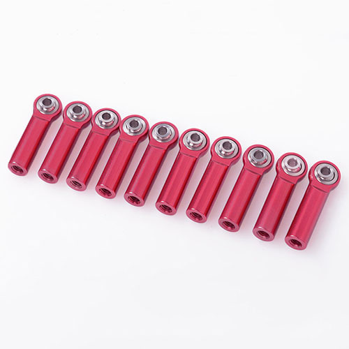 하비몬[#Z-S1673] [10개입] M3/M4 Long Straight Aluminum Rod Ends (Red) (볼 M3｜로드 M4｜길이 31mm)[상품코드]RC4WD