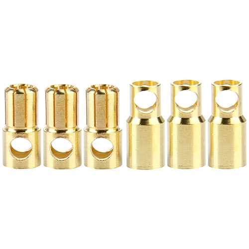 하비몬[#BM0079] [3쌍입+수축튜브] 6mm Gold Bullet Connectors w/Heat Shrink Tubing (길이 수7+7mm｜암15mm)[상품코드]BEST-RCMODEL