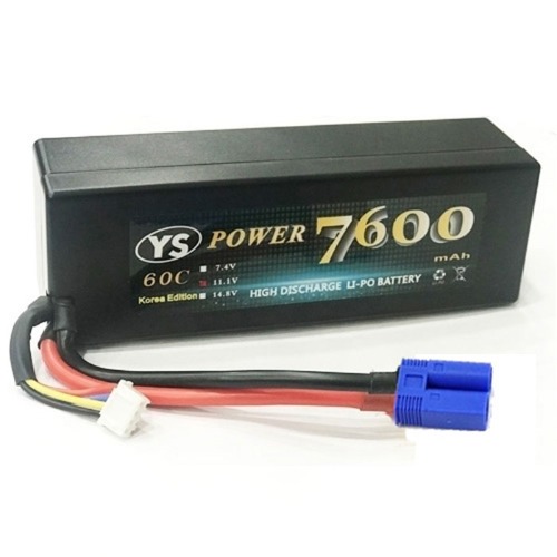 하비몬[#YS7600-3S-60C-EC5] 11.1V 7600mAh 60C~120C Hard Case Lipo Battery (EC5잭) (크기 138 x 46 x 36mm)[상품코드]YS POWER