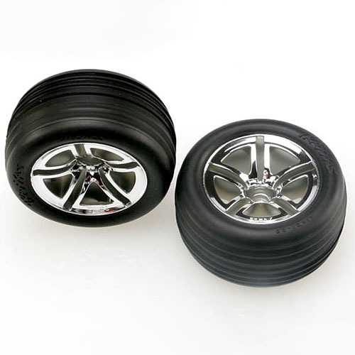 하비몬[#AX5574R] Tires &amp; Wheels, Assembled, Glued (2.8&quot;) (Twin-Spoke Wheels, Alias® Ribbed Tires, Foam Inserts) (Nitro Front) (2) (NITRO)[상품코드]TRAXXAS