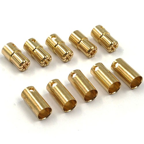 하비몬[#WPT-0147] [5쌍] 6.5mm Gold Bullet Plug[상품코드]YEAH RACING