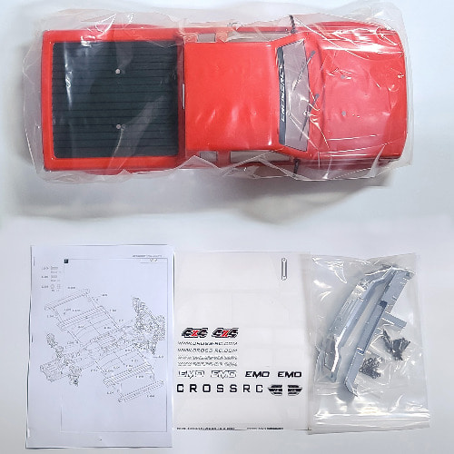 하비몬[#97400958] [도색완료｜LED 포함｜휠베이스 313mm] 1/10 EMO AT4V Pickup Painted Body Set (Red)[상품코드]CROSS-RC