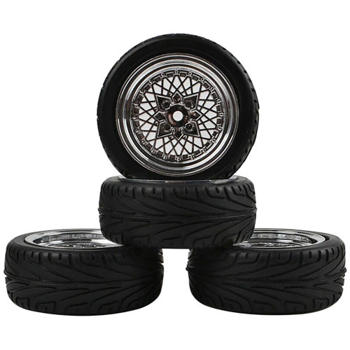 하비몬[#I500195448] [4개입] 1/10 Rubber Tires and Wheels w/12mm Hex Adapter (크기 68 x 25mm)[상품코드]RCMON