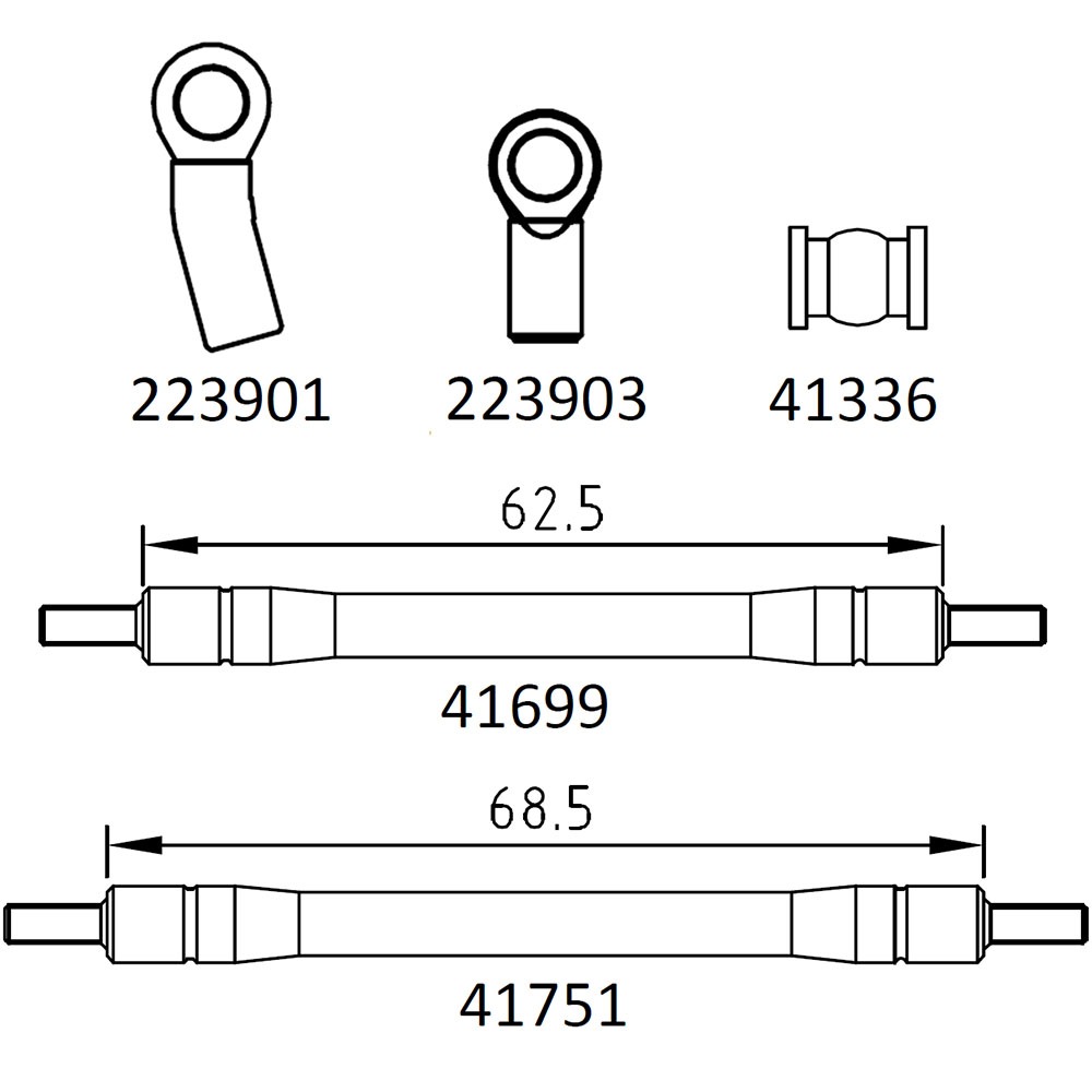 하비몬[#97401103] Balance Link Rod Set for EMO-X (설명서 품번 #223901, 223903, 41336, 41699, 41751)[상품코드]CROSS-RC