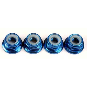 하비몬[AX4147X] (4개입) Blue-Anodized 5mm Flanged Nylon Locking Nuts[상품코드]TRAXXAS