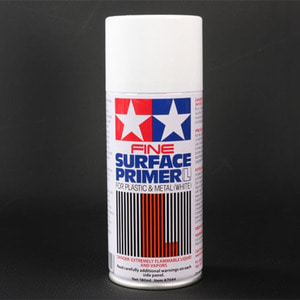 하비몬[#87044] Surface Primer L (White) - Spray Can 180ml (타미야 프라이머/서페이서 캔 스프레이 도료)[상품코드]TAMIYA