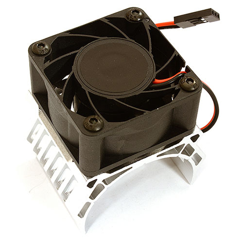 하비몬[#C28604SILVER] 42mm Motor Heatsink+40x40mm Cooling Fan 17k rpm for 1/10 Summit &amp; E-Revo (Silver)[상품코드]INTEGY