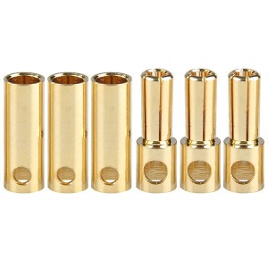 하비몬[BM0077] (3쌍입+수축튜브｜모터 커넥터) 5mm Gold Bullet Connectors w/Heat Shrink Tubing (길이 수10+7mm｜암17mm)[상품코드]BEST-RCMODEL