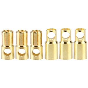 하비몬[BM0079] (3쌍입+수축튜브｜모터 커넥터) 6mm Gold Bullet Connectors w/Heat Shrink Tubing (길이 수7+7mm｜암15mm)[상품코드]BEST-RCMODEL