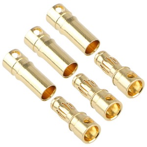 하비몬[BM0075] (3쌍입+수축튜브｜모터 커넥터) 3.5mm Gold Bullet Connectors w/Heat Shrink Tubing (길이 수8+5mm｜암12mm)[상품코드]BEST-RCMODEL