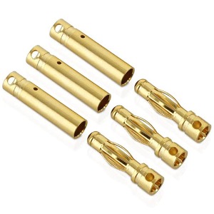 하비몬[BM0076] (3쌍입+수축튜브｜모터 커넥터) 4mm Gold Bullet Connectors w/Heat Shrink Tubing (길이 수20+6mm｜암22mm)[상품코드]BEST-RCMODEL