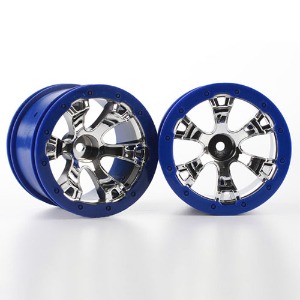 하비몬[#AX7273] Wheels Geode 2.2&#039;&#039; (Chrome Blue Beadlock Style) (12mm Hex) (2)[상품코드]TRAXXAS