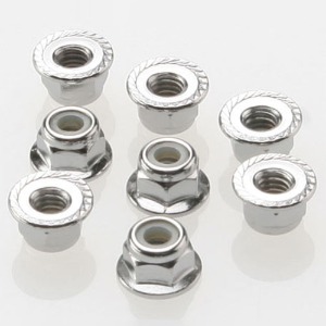 하비몬[#AX3647] [8개] 4mm Flanged Nylon Locking Nuts (Steel, Serrated)[상품코드]TRAXXAS