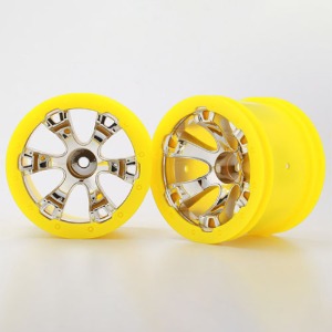 하비몬[#AX7275] Wheels Geode 2.2&#039;&#039; (Chrome Yellow Beadlock Style) (12mm Hex) (2)[상품코드]TRAXXAS