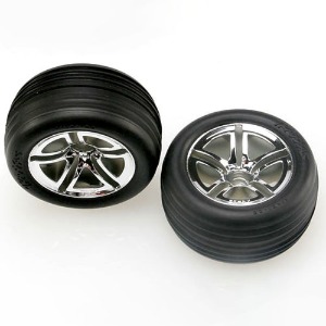 하비몬[#AX5574R] Tires &amp; Wheels, Assembled, Glued (2.8&quot;) (Twin-Spoke Wheels, Alias® Ribbed Tires, Foam Inserts) (Nitro Front) (2) (NITRO)[상품코드]TRAXXAS