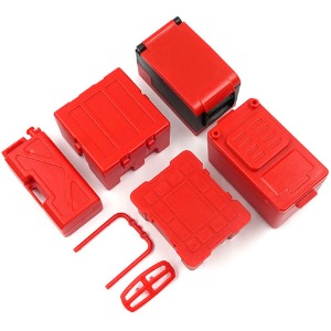 하비몬[#XS-55922RD] Scale Plastic Equipment Case Tank Freezer Luggage 1 Set for 1/10 Crawler Red[상품코드]XTRA SPEED