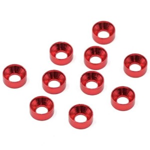 하비몬[#YA-0656RD] [10개] Aluminum M3 Flat Head Countersunk Washer (Red)[상품코드]YEAH RACING