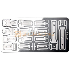 하비몬[#GRC/G173AS] Full Set Scaled Hinge Decorative Metal Plate for SCX6 Wrangler (Silver)[상품코드]GRC