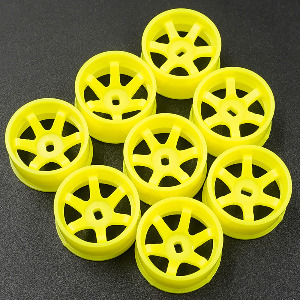 하비몬[WL-0146FYW] (8개입｜와이드 AWD) Plastic Wide Rim Set 11mm (Offset 0 +1 +2 +3) Florescent Yellow for 1/28 Mini-Z AWD (교쇼 미니지 휠 세트)[상품코드]YEAH RACING