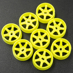 하비몬[WL-0145FYW] (8개입｜내로우 AWD) Plastic Narrow Rim Set 8.5mm (Offset 0 +1 +2 +3) Florescent Yellow for 1/28 Mini-Z AWD (교쇼 미니지 휠 세트)[상품코드]YEAH RACING