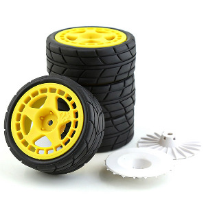 하비몬[#I500279498A1] [4개입] 1/10 Rubber Tires and Wheels w/12mm Hex Adapter (크기 65 x 25mm)[상품코드]RCMON