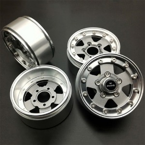 하비몬[RCC-WA61900] (4개입) 1.9&quot; Beadlock Aluminum Wheel Set w/12mm Hex (Titanium Silver)[상품코드]RC CHANNEL