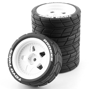 하비몬[#I500282776A1] [4개입] 1/10 Rubber Tires and Wheels w/12mm Hex Adapter (크기 65 x 26mm)[상품코드]RCMON