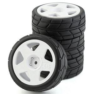 하비몬[#I500279948A2] [4개입] 1/10 Rubber Tires and Wheels w/12mm Hex Adapter (크기 65 x 25mm)[상품코드]RCMON