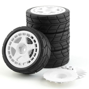하비몬[#I500279498A3] [4개입] 1/10 Rubber Tires and Wheels w/12mm Hex Adapter (크기 65 x 25mm)[상품코드]RCMON