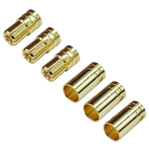 하비몬[BM0306] (3쌍+수축튜브) 6.5mm Gold Bullet Connectors w/Heat Shrink Tubing (길이 수6.5+7.5mm｜암15mm)[상품코드]BEST-RCMODEL