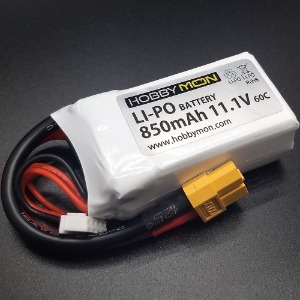 하비몬[#HBM850M3S] [소형 3셀 리포 배터리] 850mAh 11.1V 3S 60C LiPo Battery w/XT60 Connector (RC4WD Bully II 불리2) (크기 62 x 30 x 24mm)[상품코드]HOBBYMON