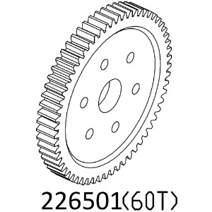 하비몬[#97401064] Spur Gear 60T w/M3 x 6mm Screws for EMO-X (설명서 품번 #226501, 11205)[상품코드]CROSS-RC