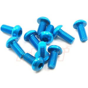 하비몬[AHP-308BU] (10개입) M3x8mm Aluminum 7075 Hex Socket Button Head Screws (Blue)[상품코드]YEAH RACING