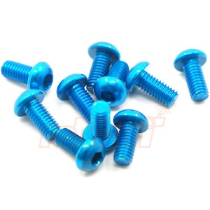 하비몬[AHP-306BU] (10개입) M3x6mm Aluminum 7075 Hex Socket Button Head Screws (Blue)[상품코드]YEAH RACING