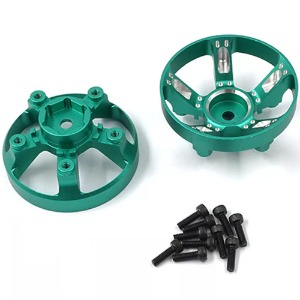 하비몬[TAWR-011GN] (2개입) Aluminum Wheel Cap &amp; Adapter for Tamiya WR-02CB (Green) (타미야 코미컬 그래스하퍼 / 아반테 / 와일드윌리2)[상품코드]YEAH RACING
